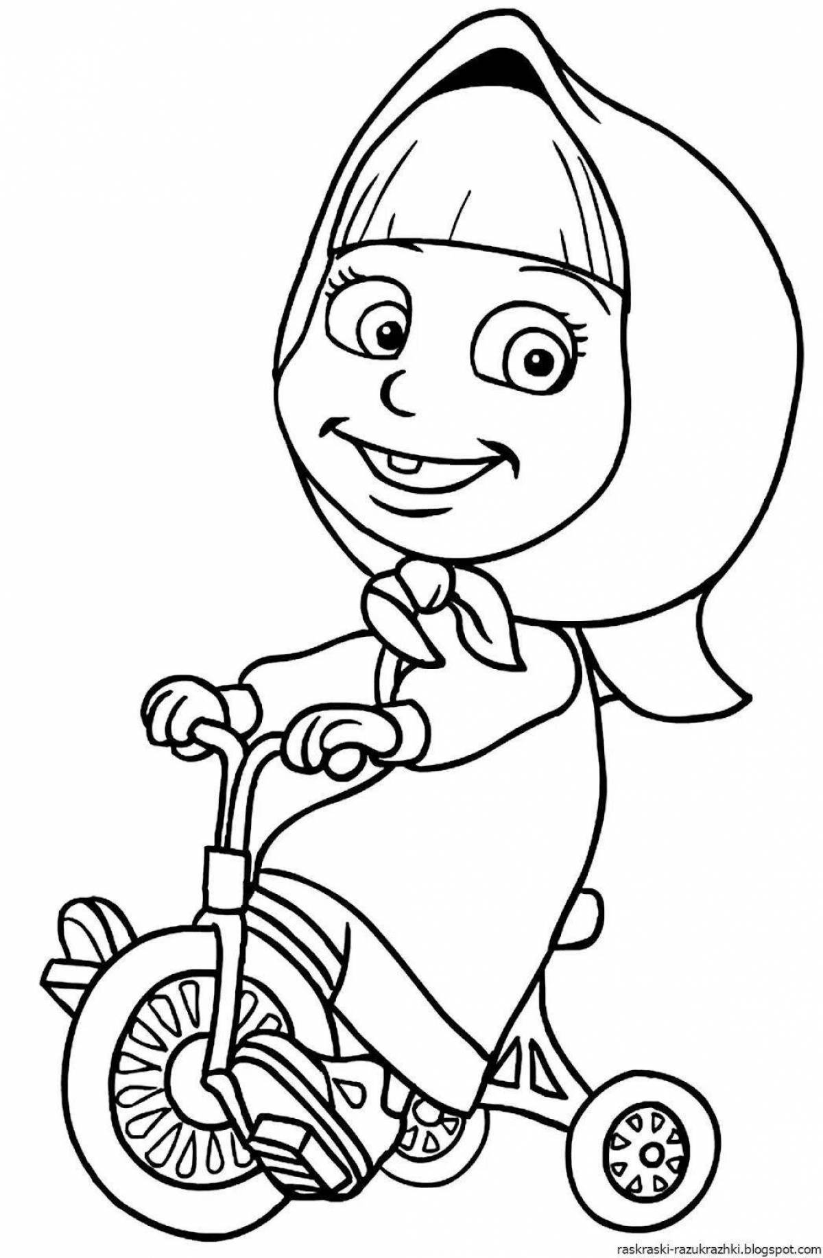 Coloring page charming Masha and the bear