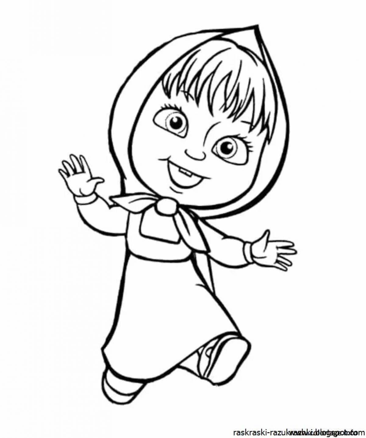Flower-obsessed masha and the bear coloring book