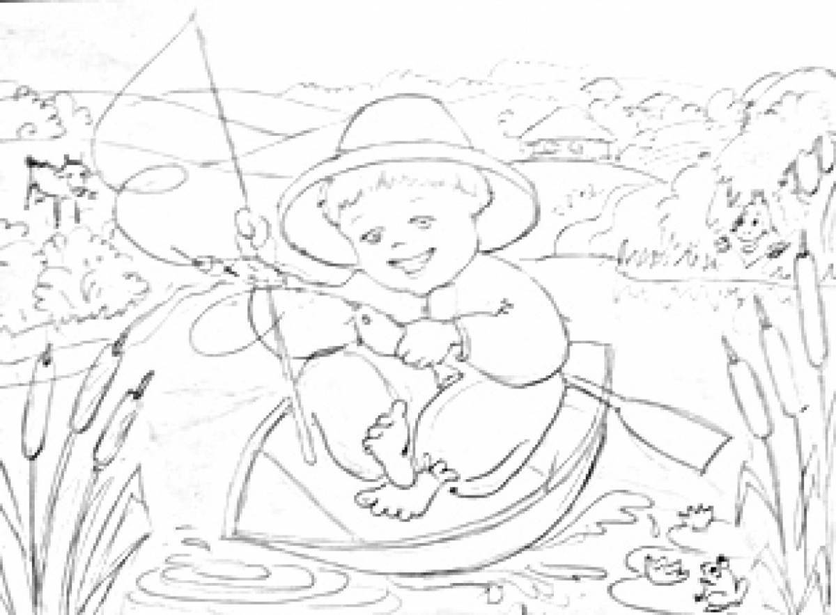 Bright coloring book for fairy tale case with evseyka