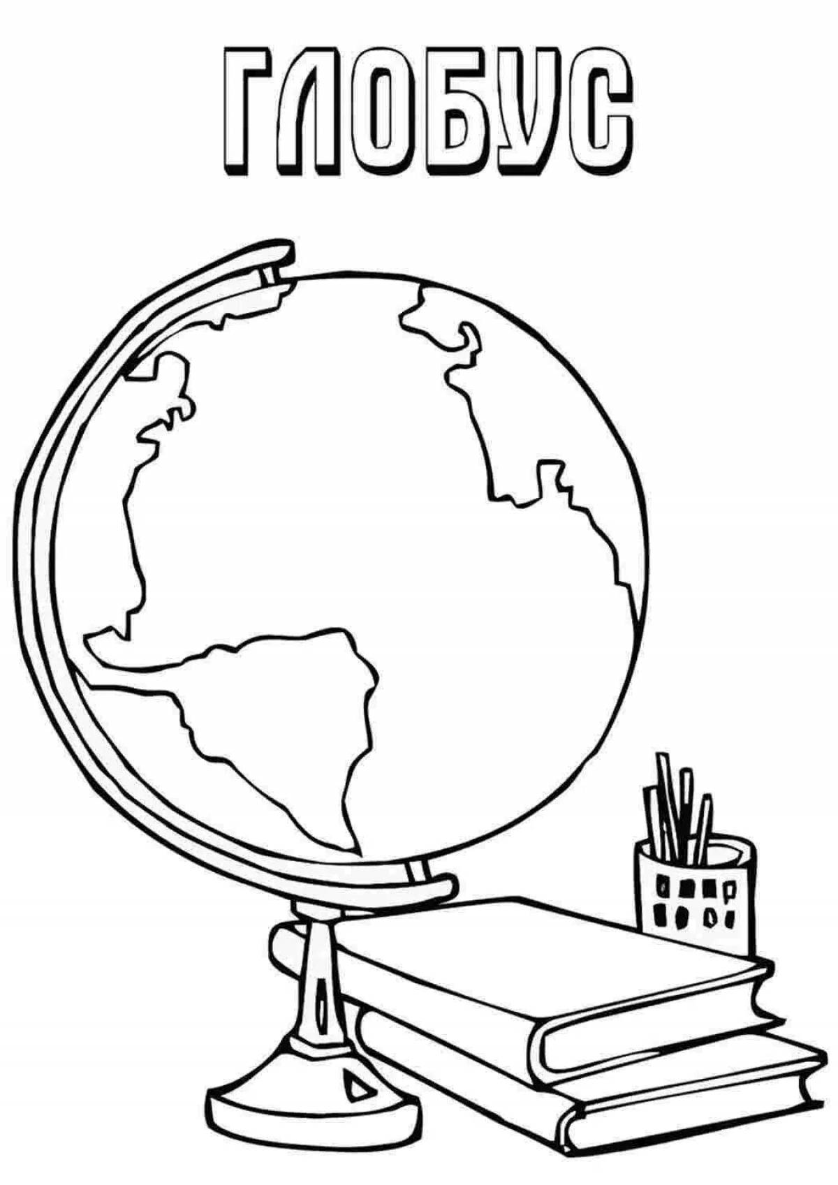 Colorful school supplies basket coloring page
