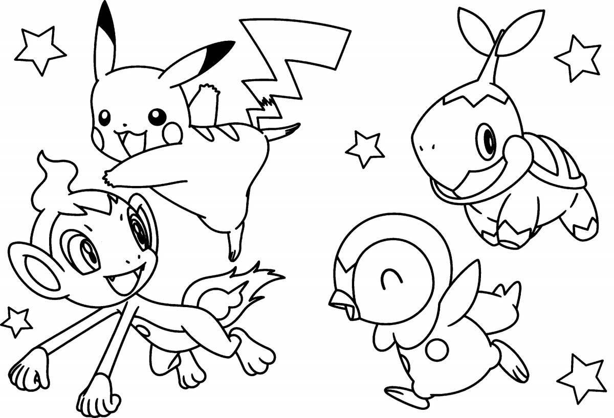 Good quality happy pokemon coloring page
