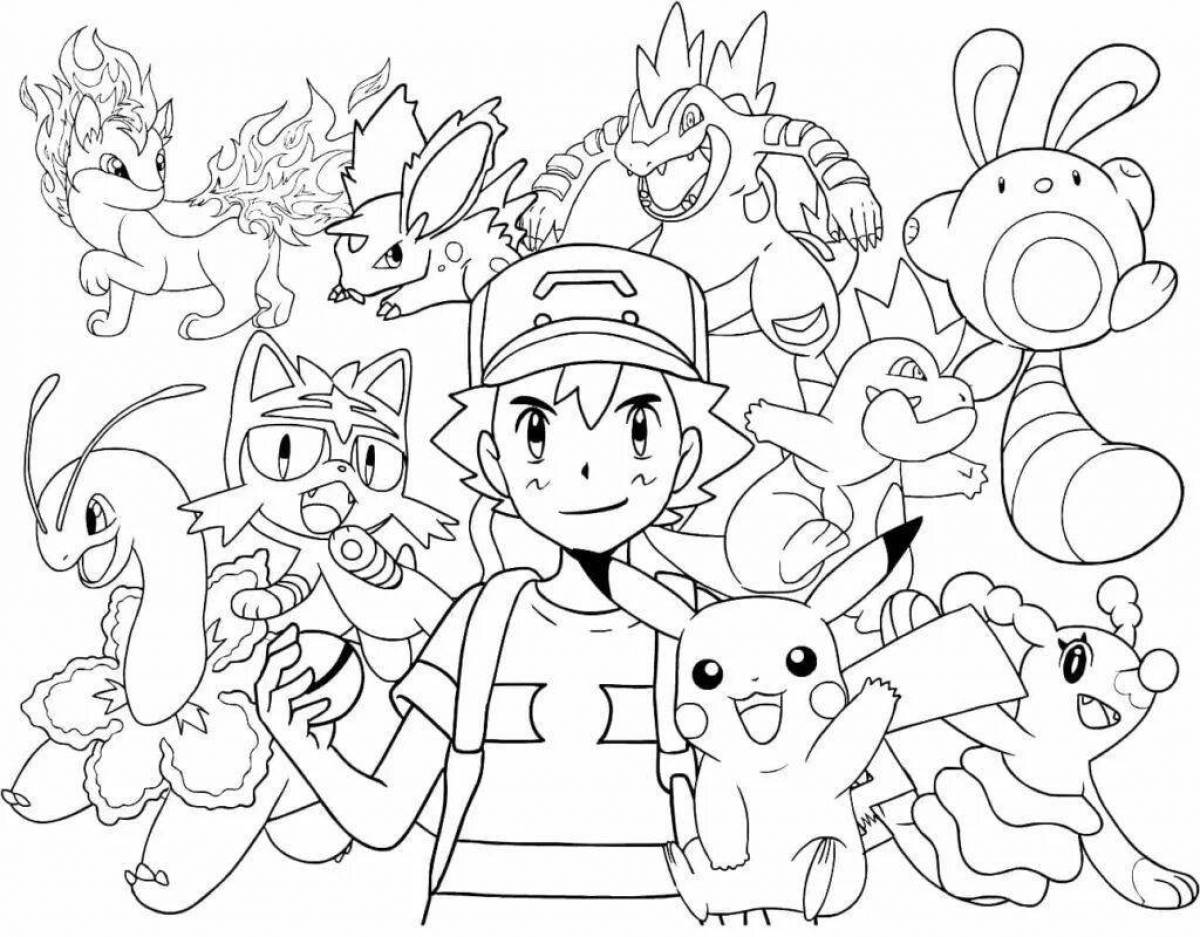 Exquisite good quality pokemon coloring page