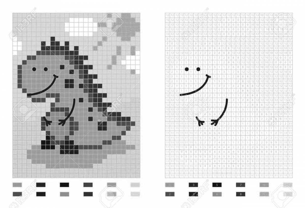 Привлекательная страница раскраски пикселей