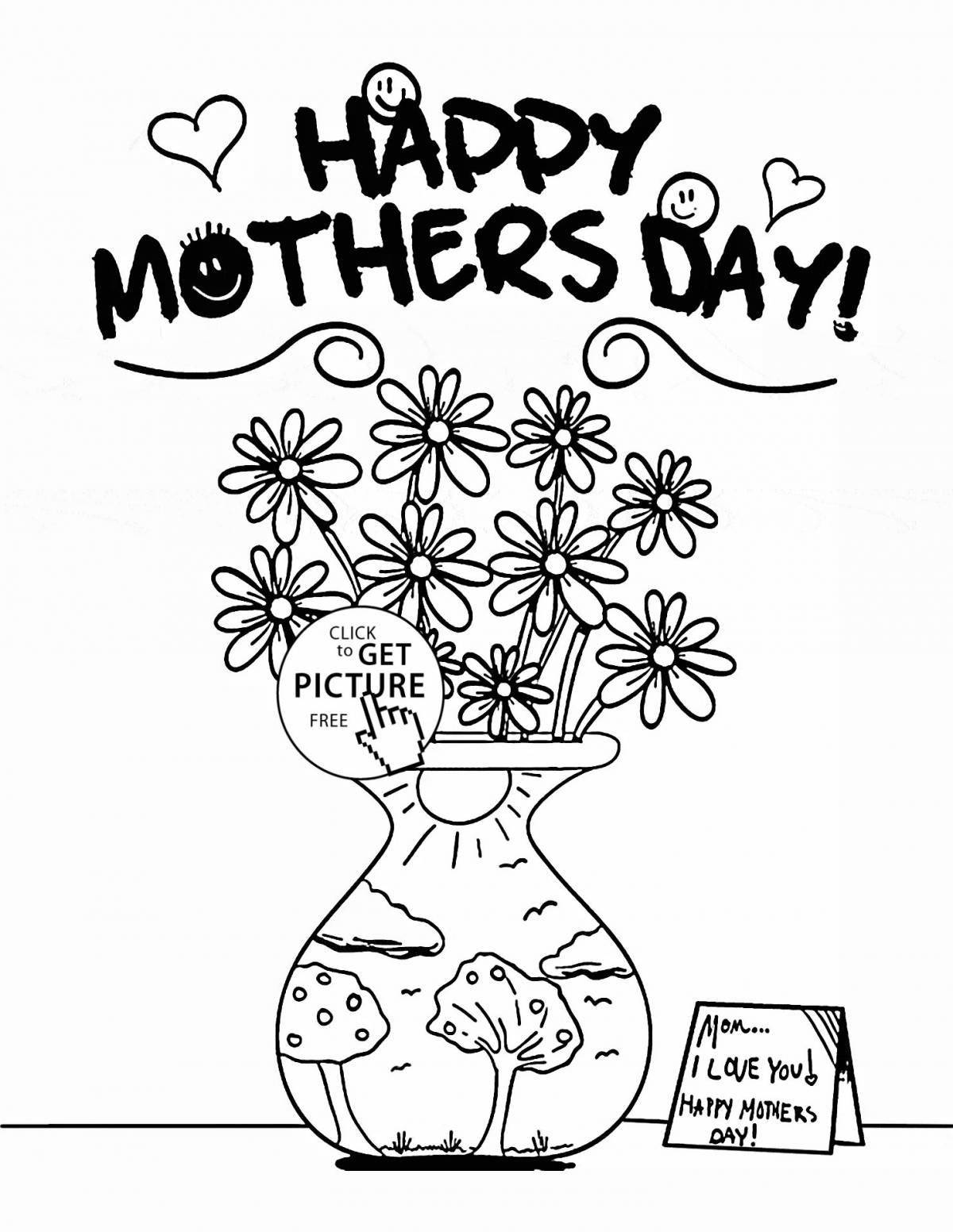 Happy birthday coloring page mom from son