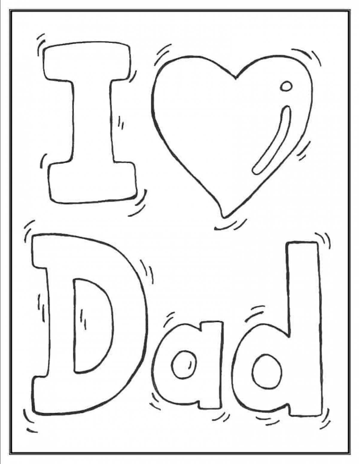 Great happy birthday coloring for dad from son
