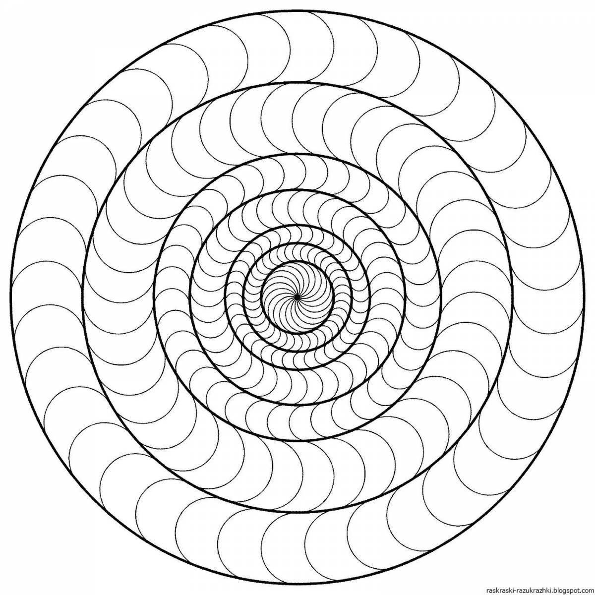 Coloring book glowing spiral