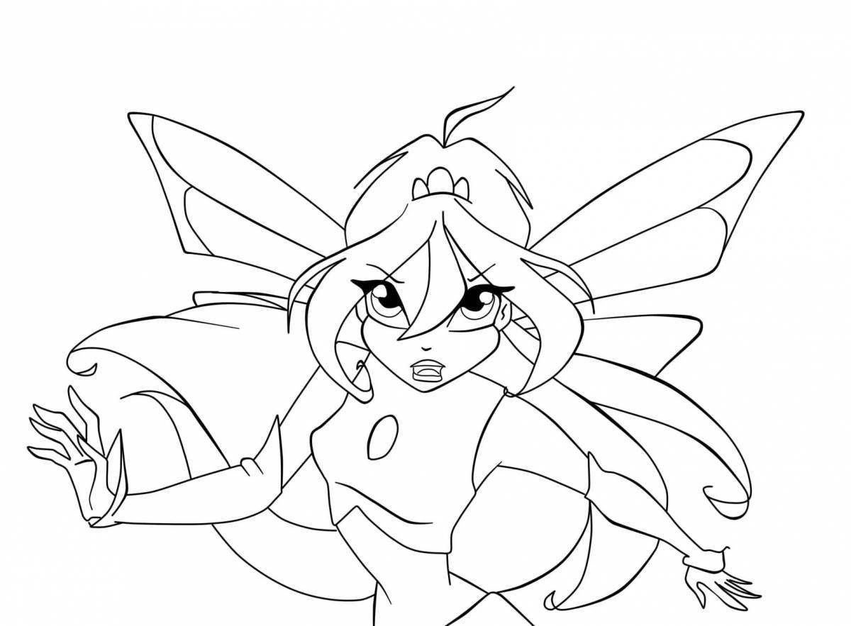 Coloring page charming winx fairies