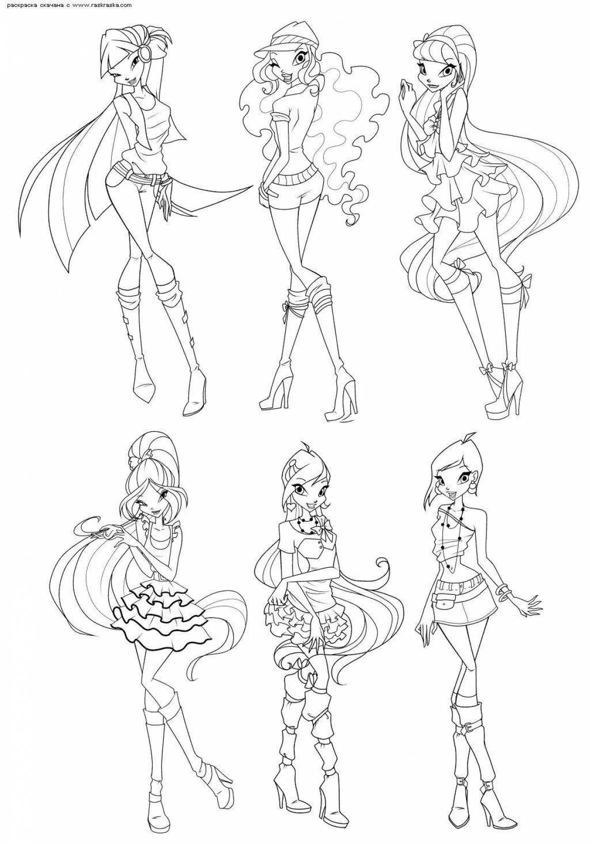 Flawless Winx Fairies coloring page