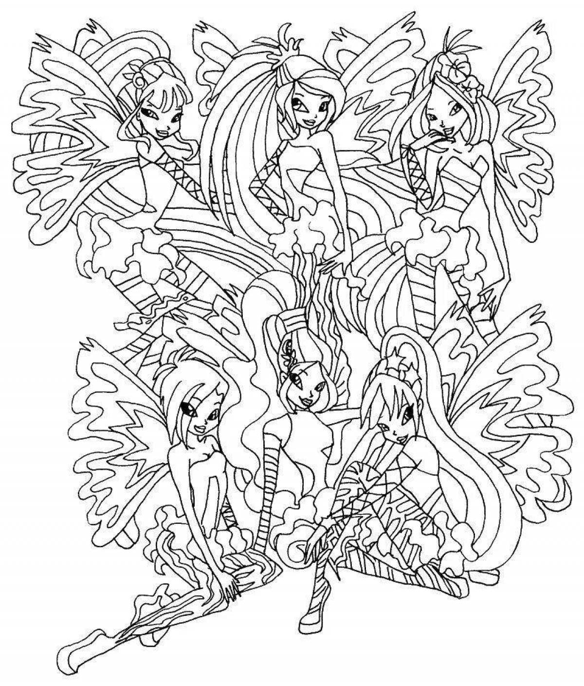 Coloring perfect winx fairies