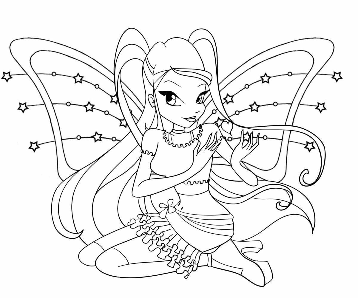 Coloring book outstanding winx fairies