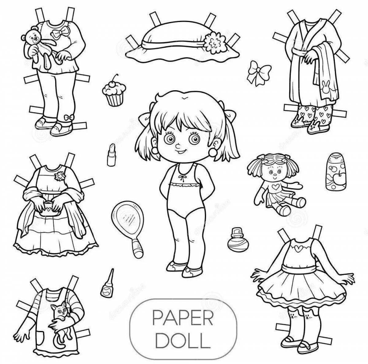 Delightful coloring black and white lol doll with clothes