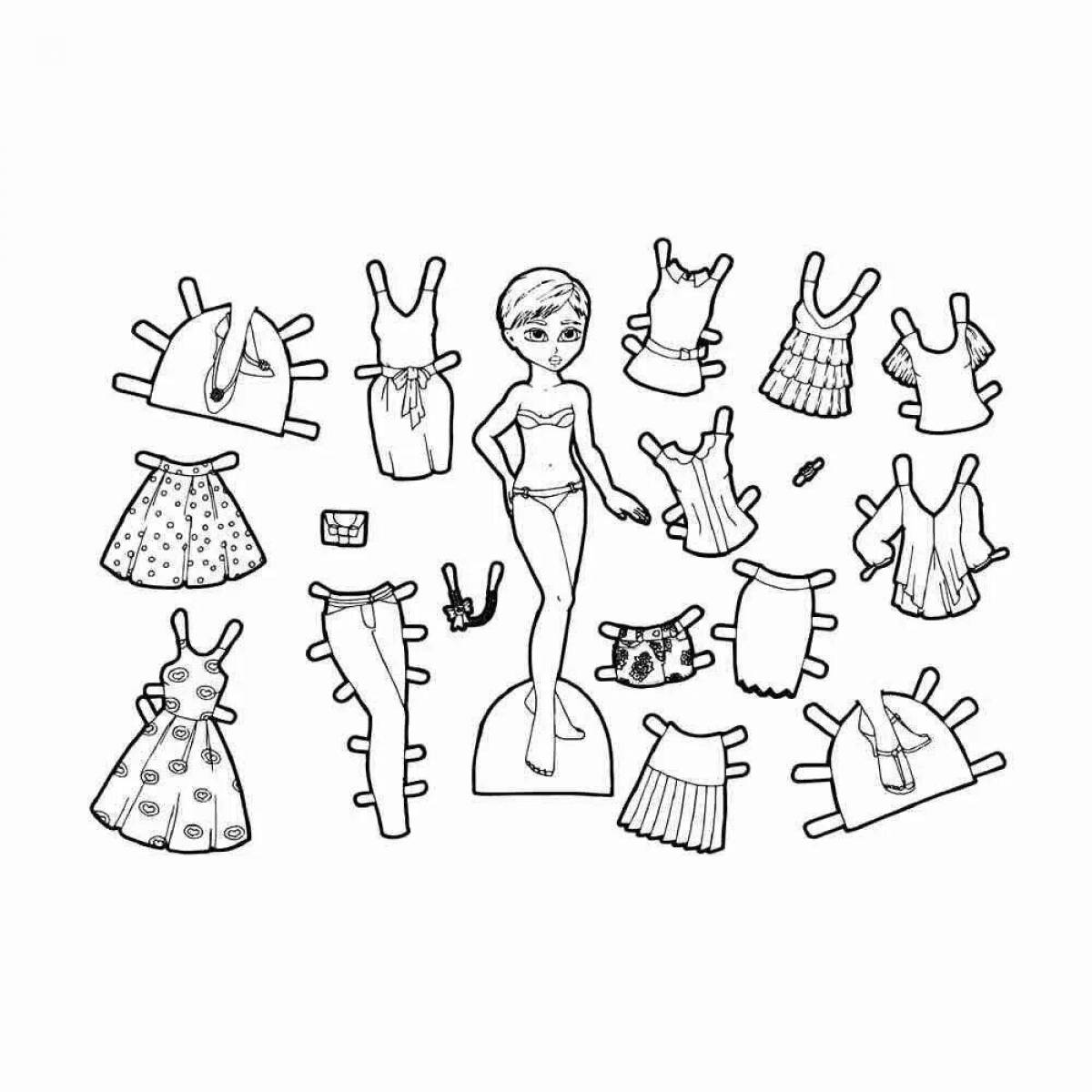 Jovial coloring page black and white lol doll with clothes