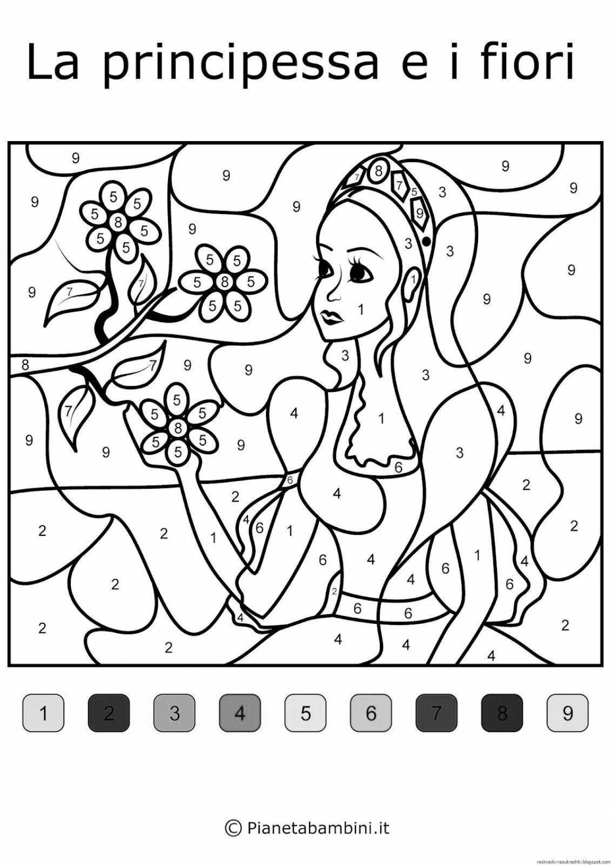 Adorable coloring book for girls 6-7 years old