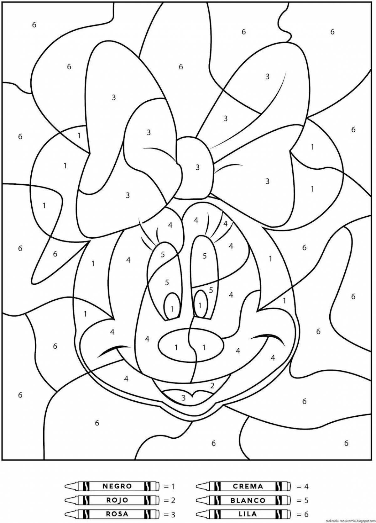 Color-frenzy coloring by numbers for girls 6-7 years old