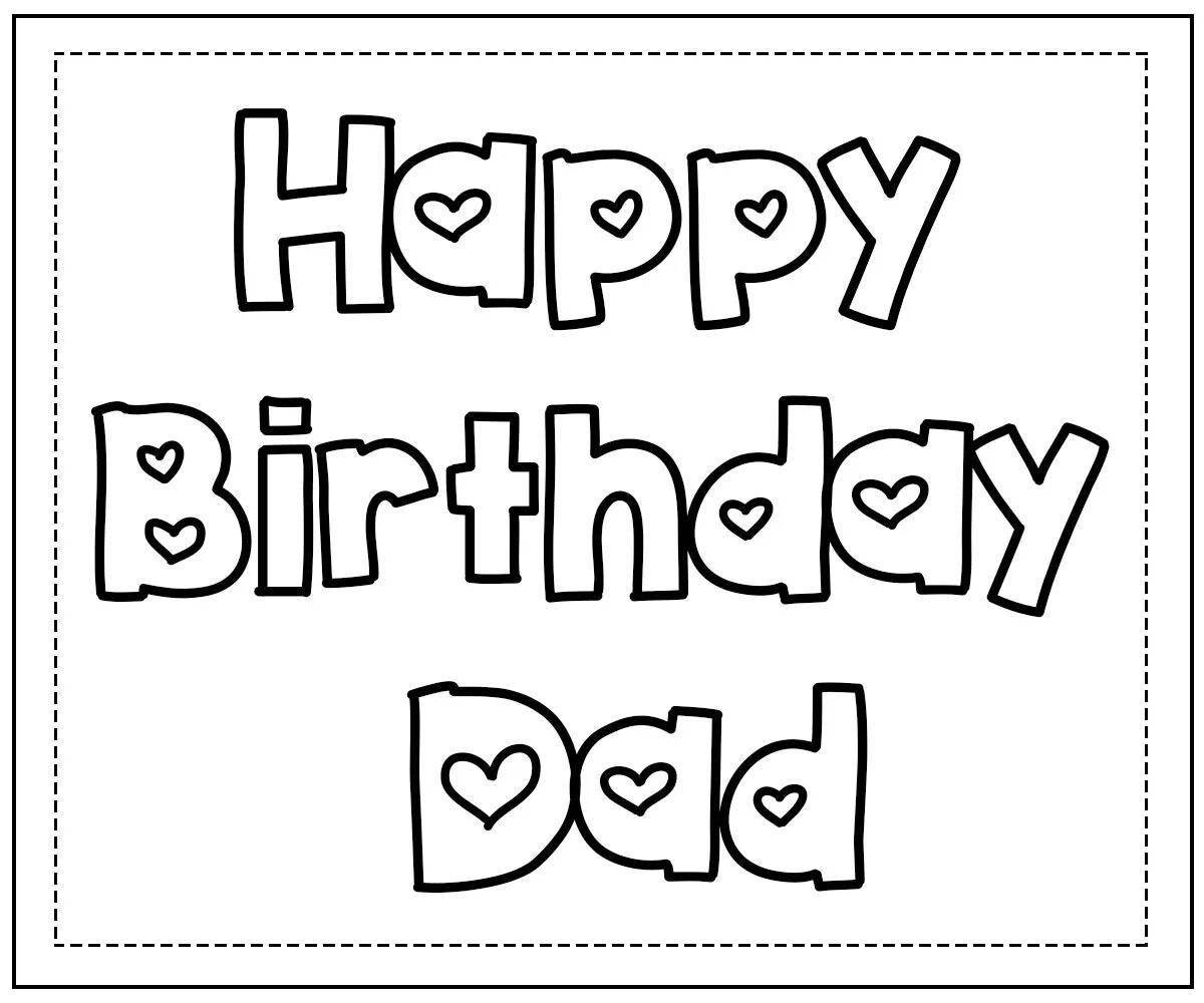 Colorful greeting card for dad from daughter