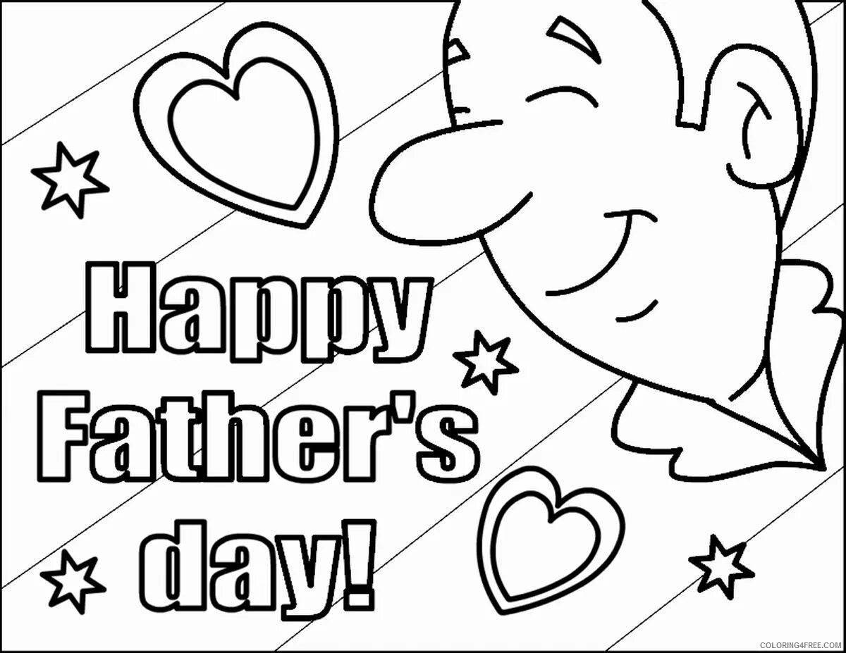Colorful bright greeting card for dad from daughter