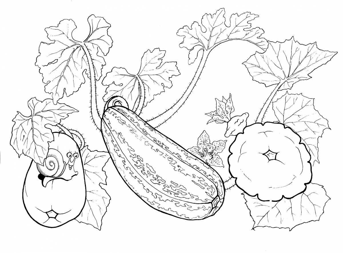 Incredible fruit and vegetable coloring book for girls