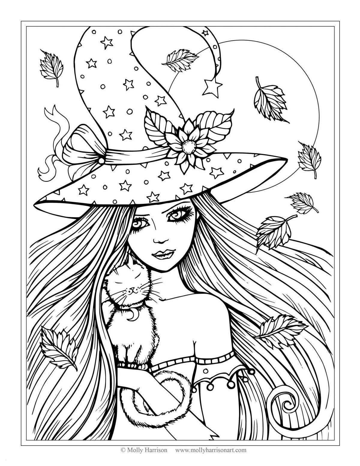 A wonderful coloring book for girls 15 years old