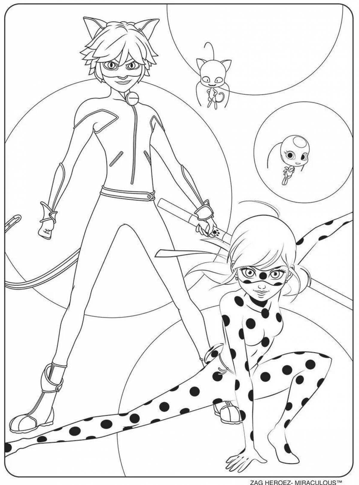 Colorful ladybug coloring page