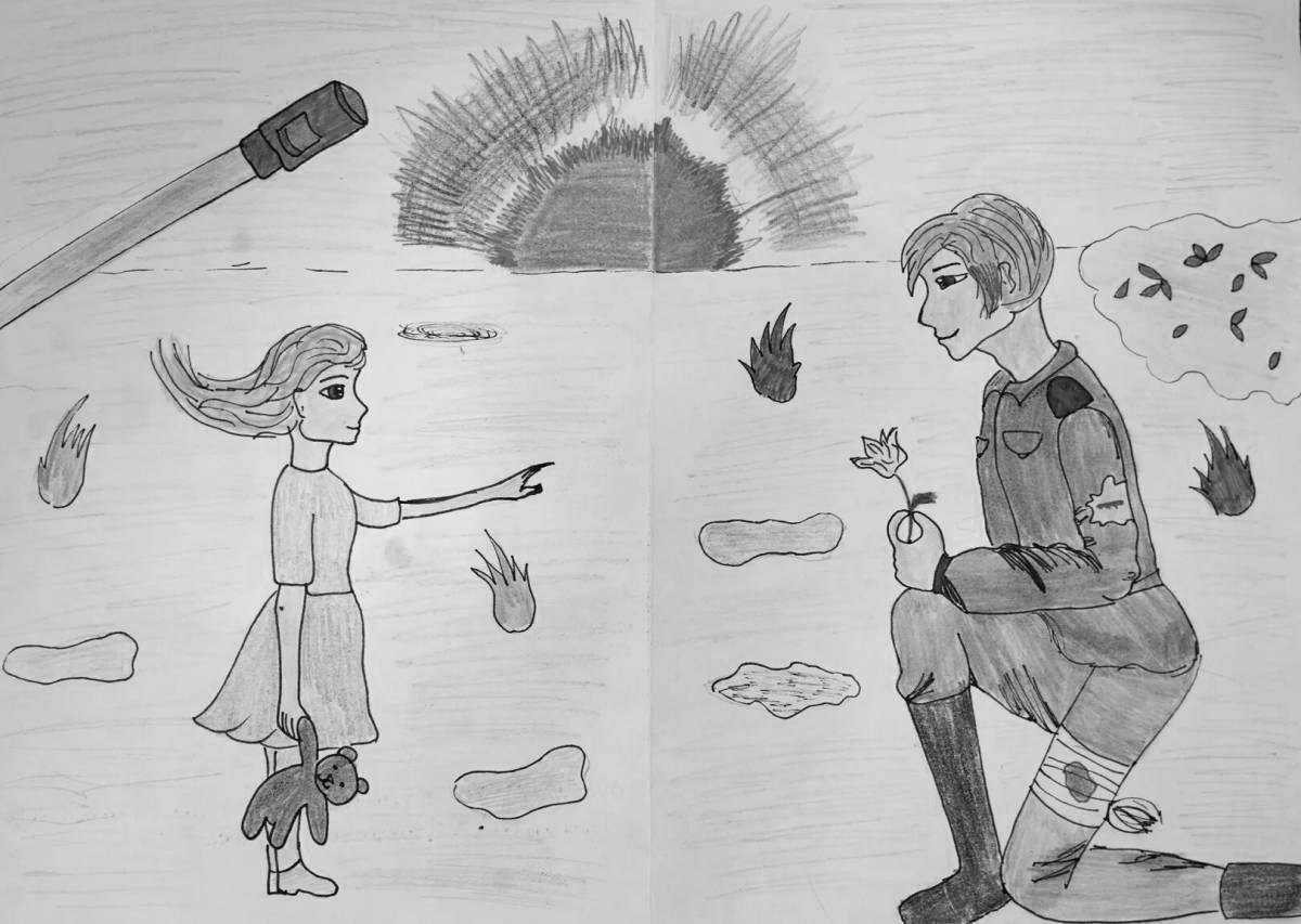 Раскраска Красочные рисунки доброты для русских солдат