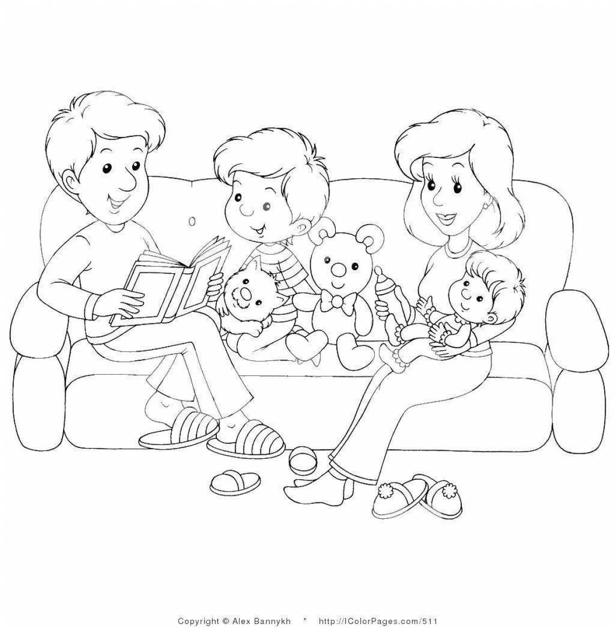 Fun family coloring book
