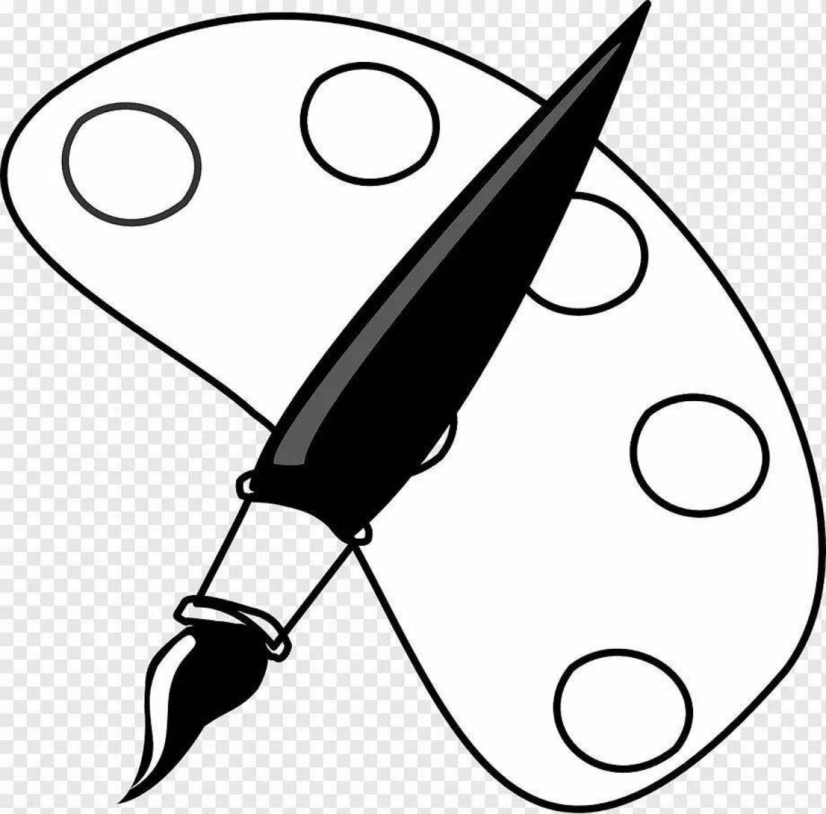 Color-dream paints and brushes coloring page