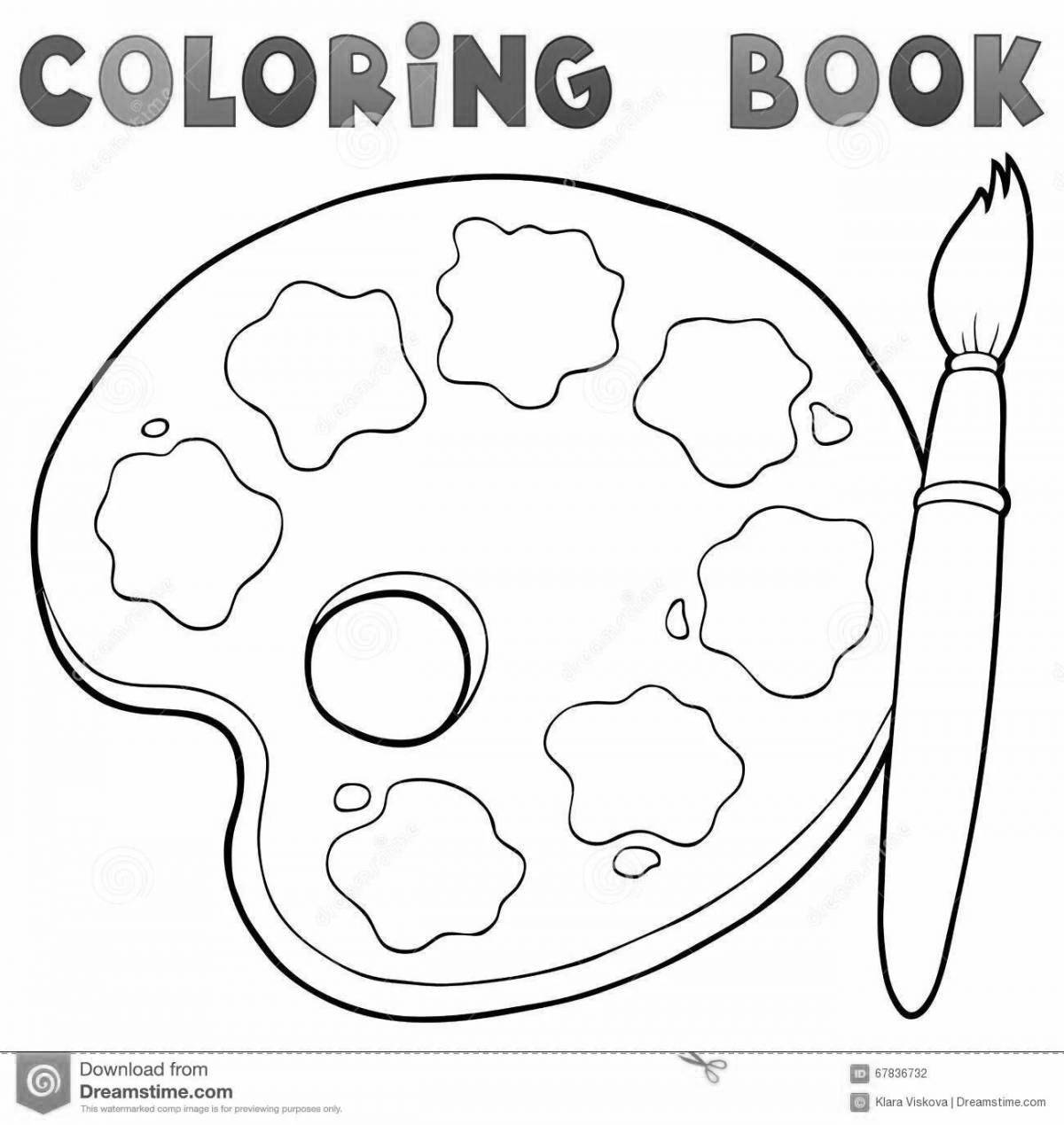Color-wonder paints and brush coloring page