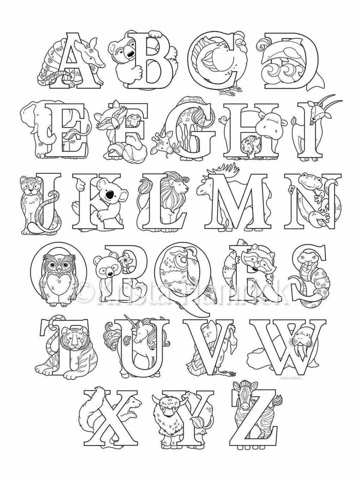 Brilliant alphabet russian coloring book