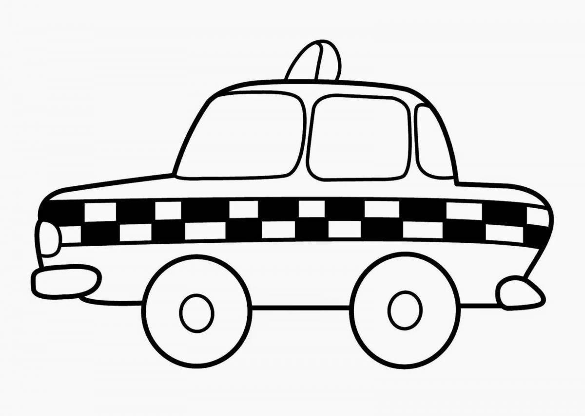Great coloring pages with big cars for 3-4 year olds