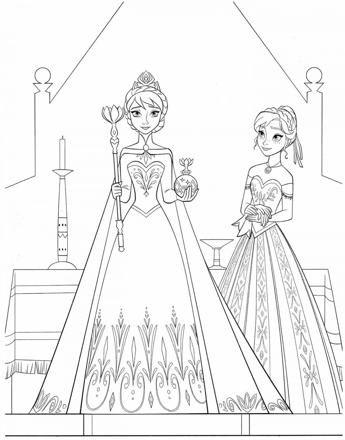 Elsa and anna's generous coloring