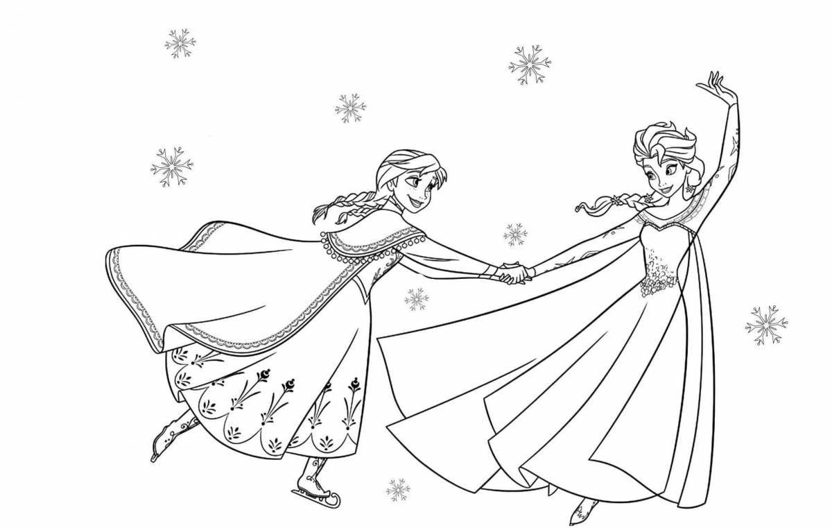 Elsa and anna's mesmerizing coloring book