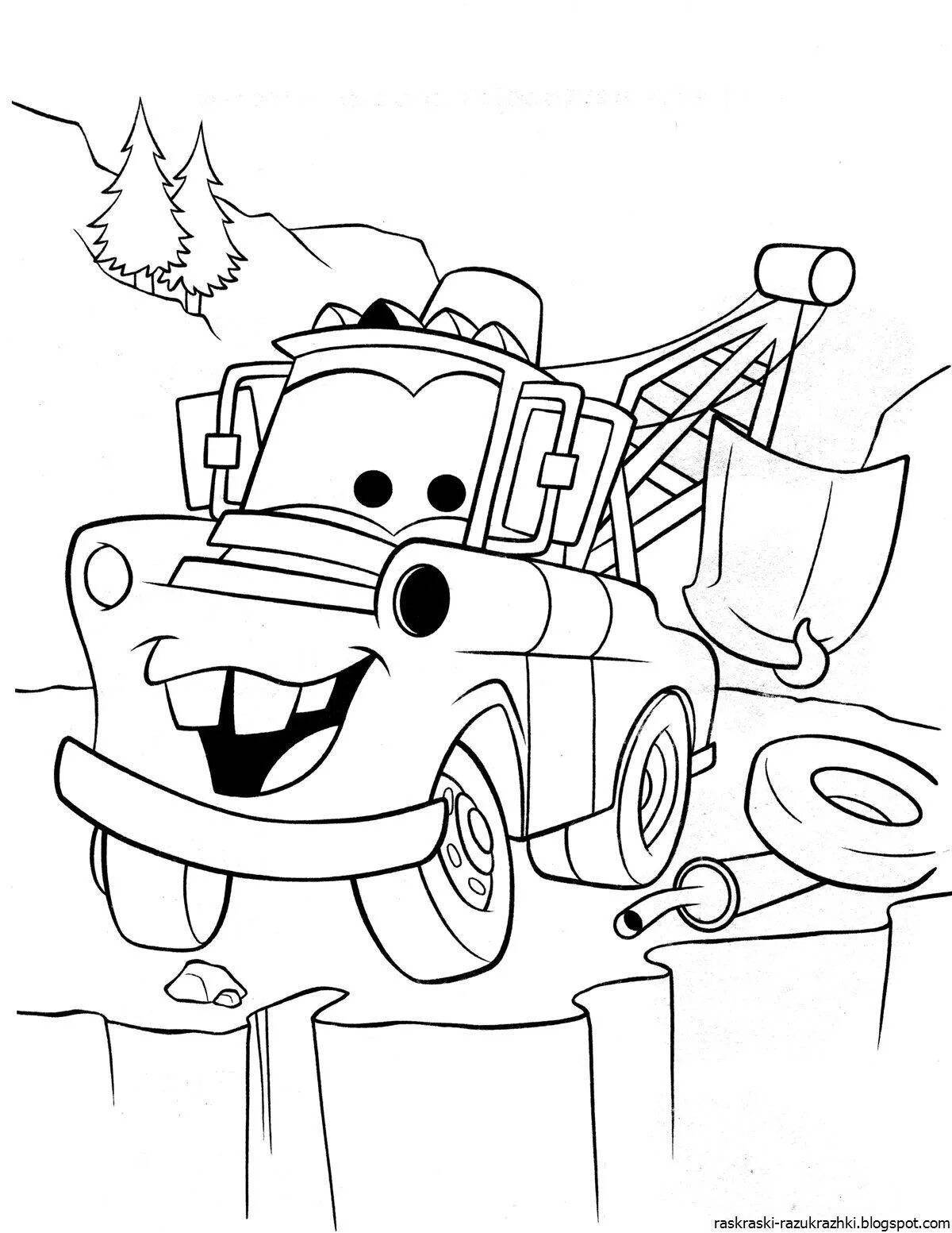 Adorable coloring cars for 6-7 year olds