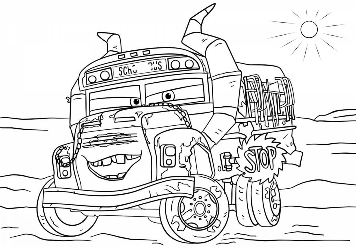Coloring pages adorable cars for children 6-7 years old