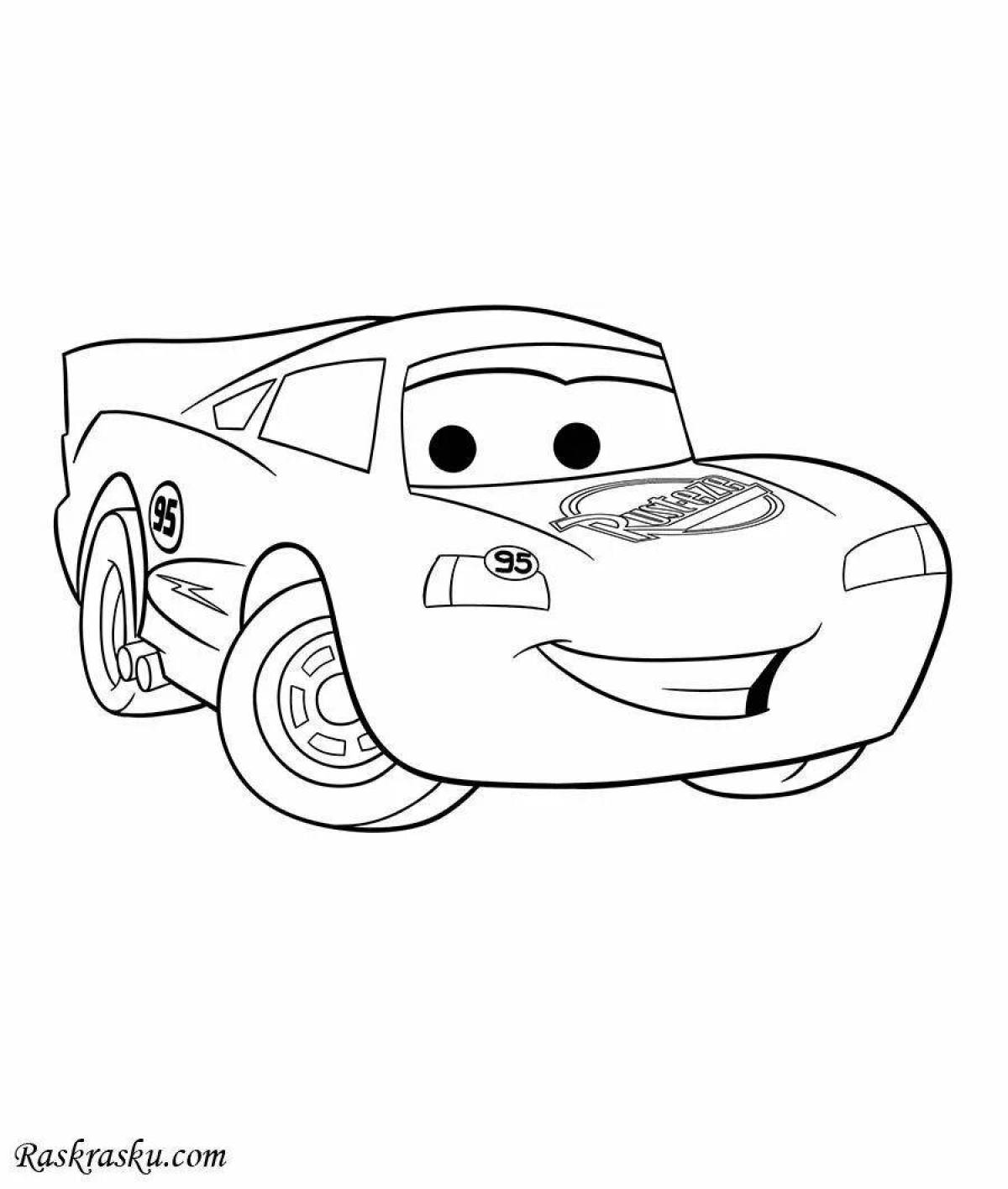 Attractive cars coloring book for 6-7 year olds