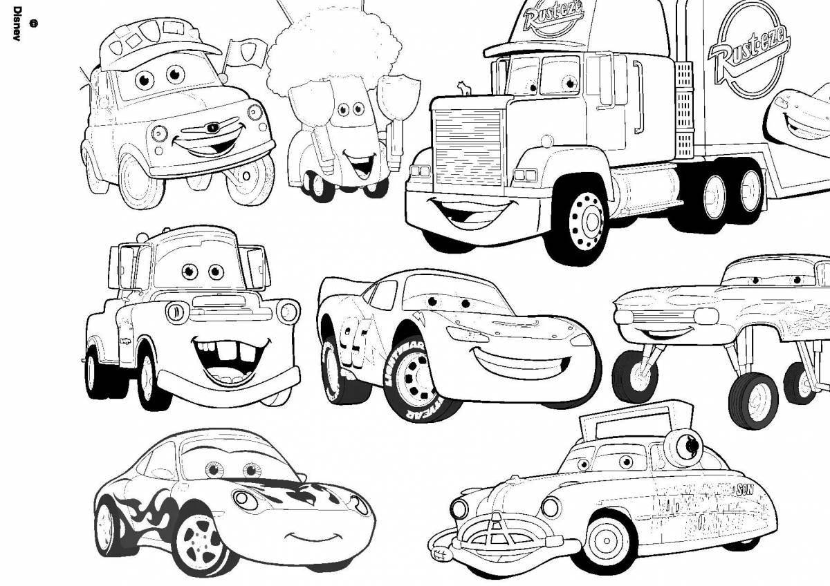Coloring pages with spectacular cars for children 6-7 years old
