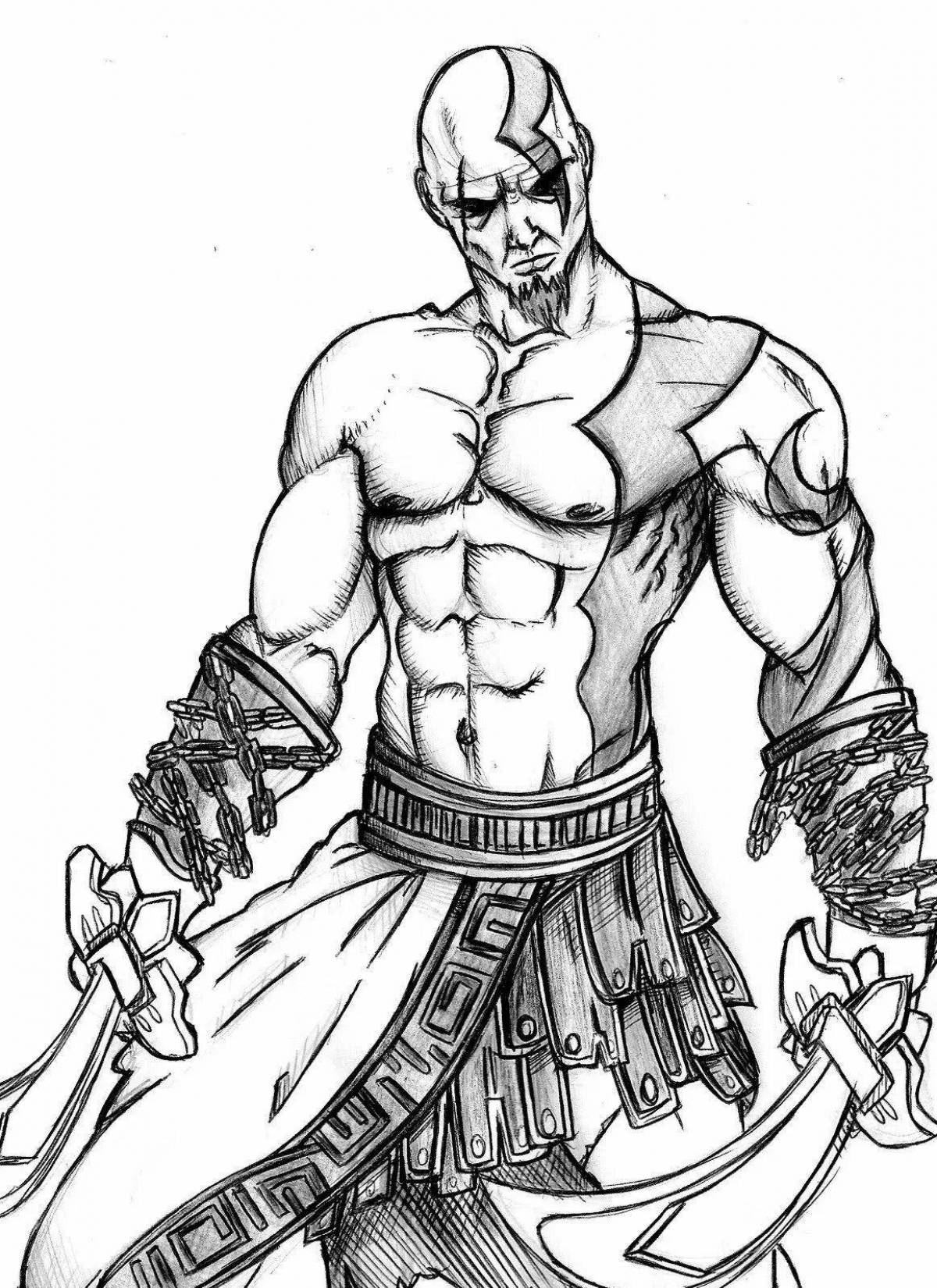 Kratos bold coloring page