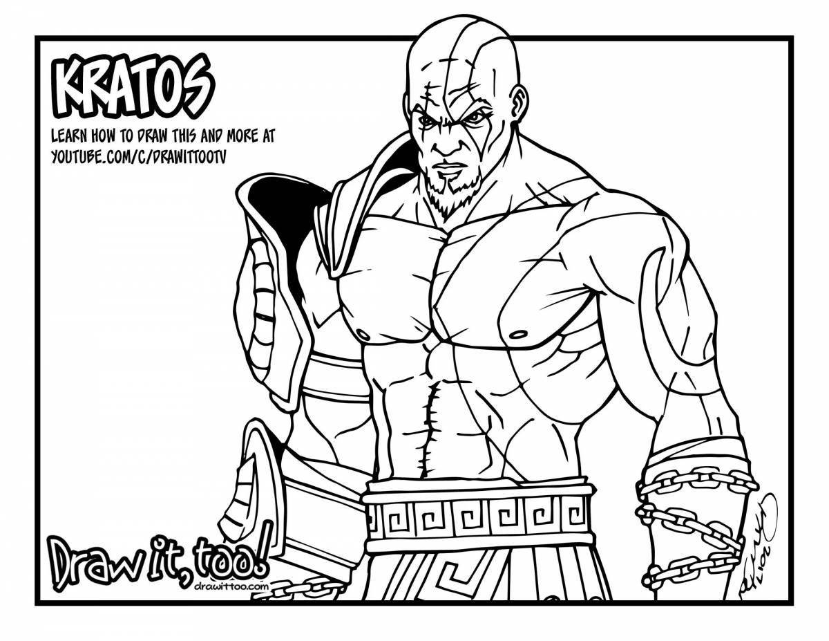 Glorious kratos coloring page