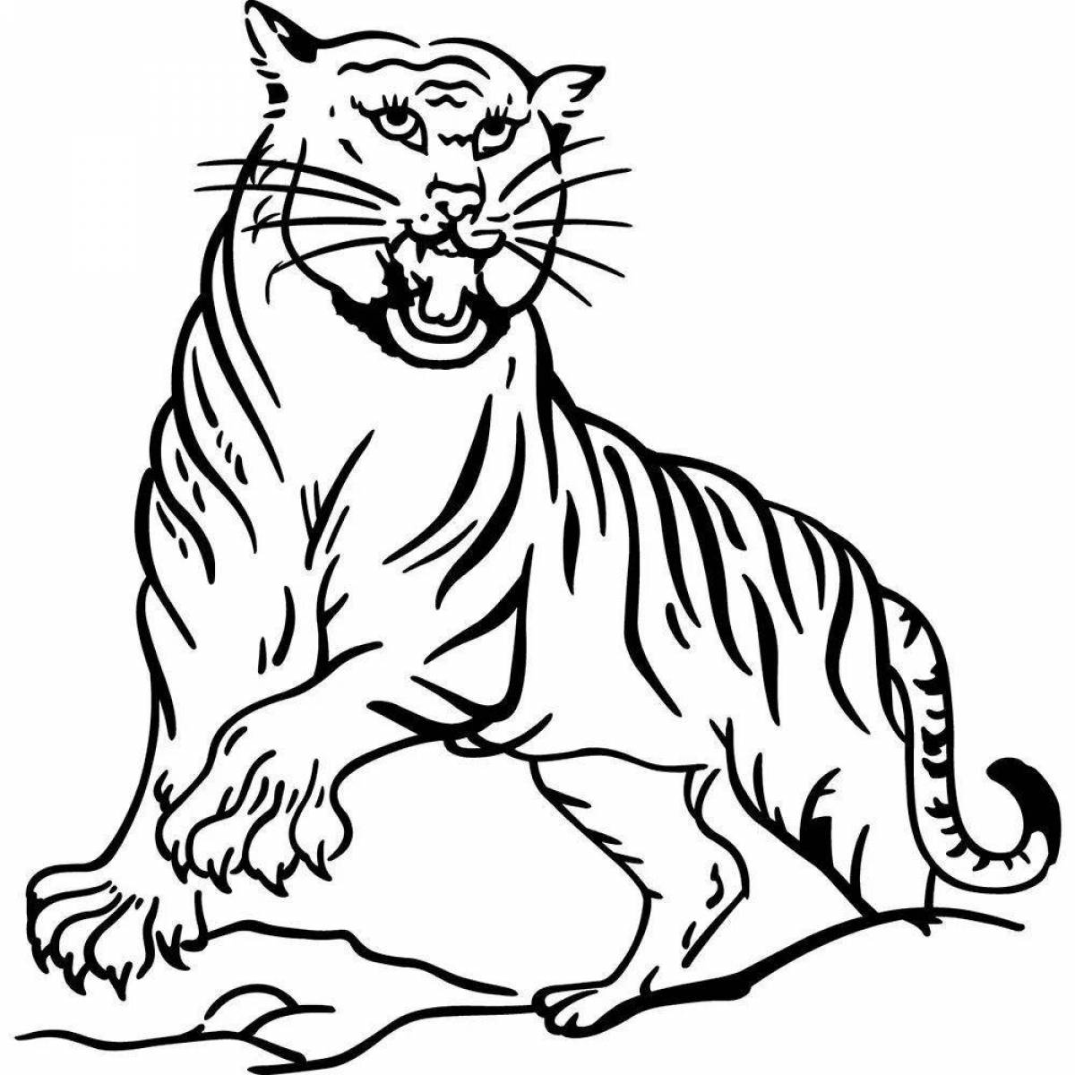 Увлекательная тигровая раскраска