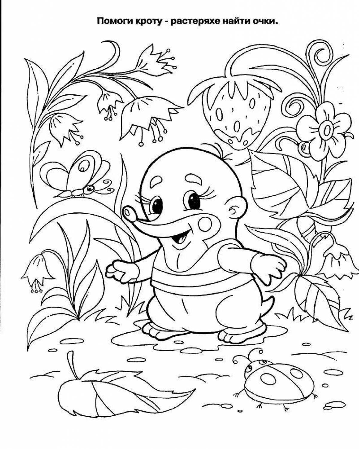 Decorated copy of the coloring page