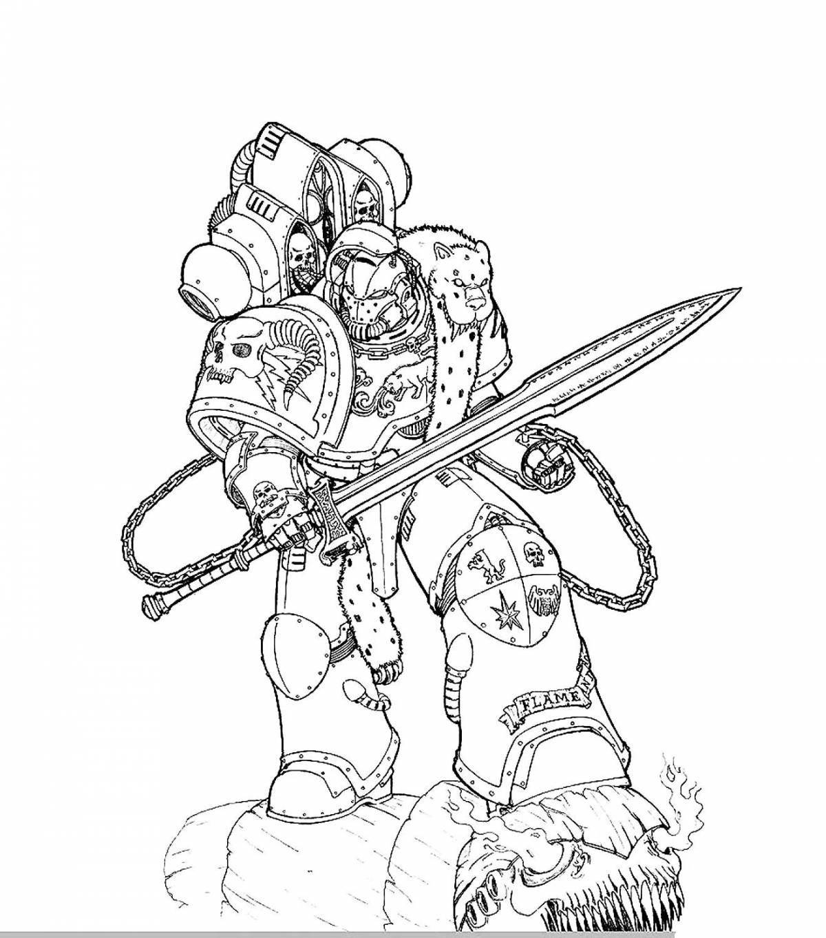 Majestic space marine coloring page