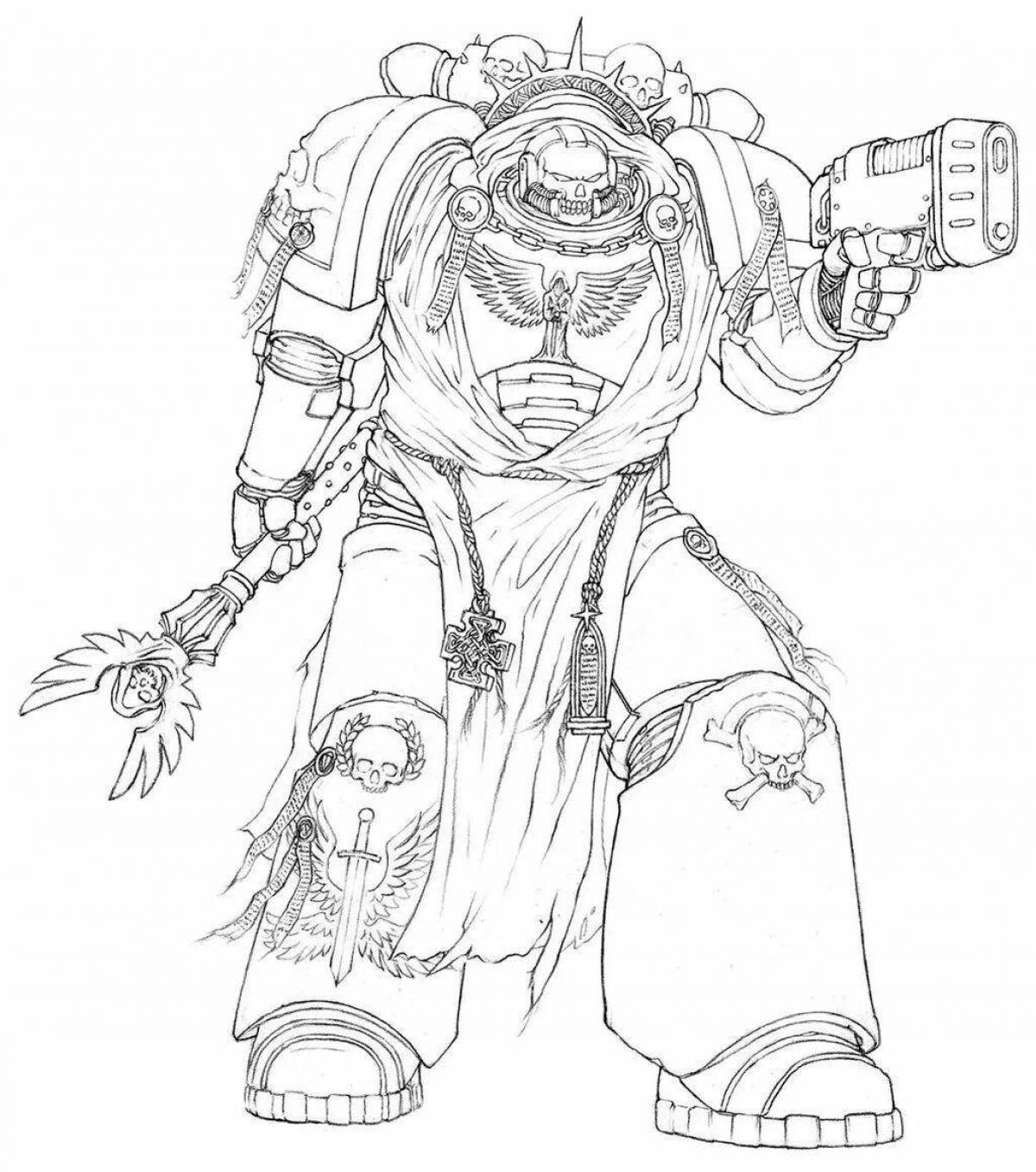 Bold space marine coloring page