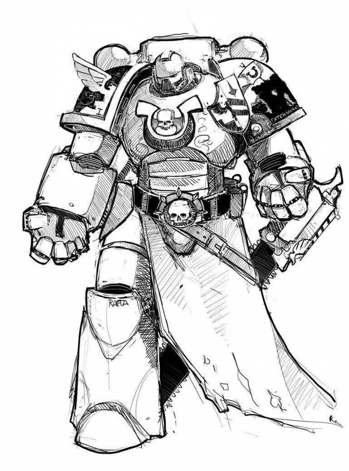 Amazing Space Marine Coloring Page