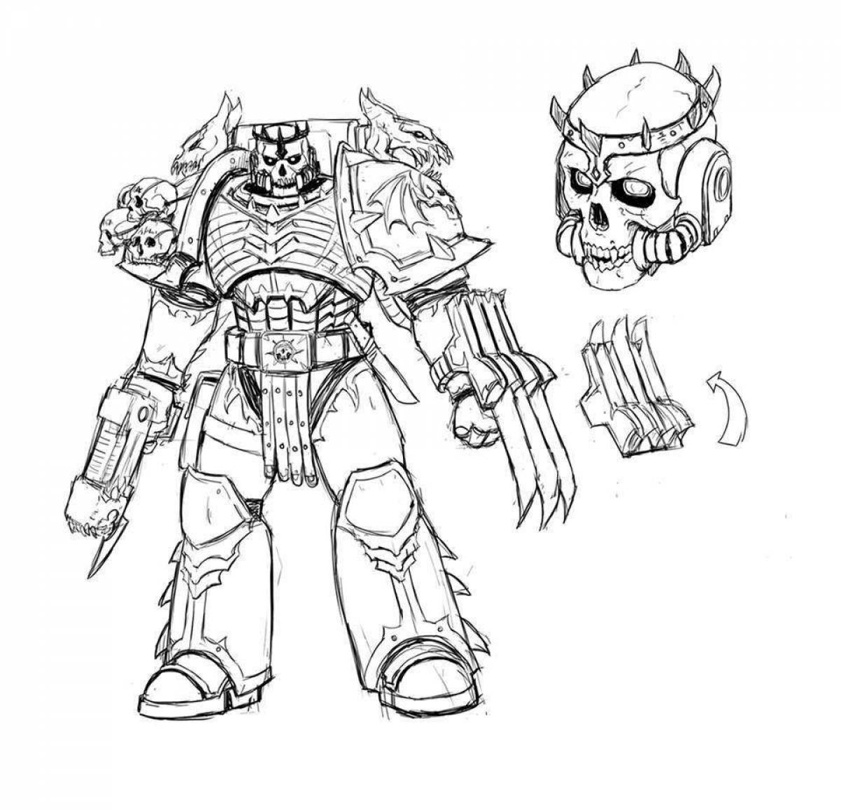 Glorious space marine coloring page