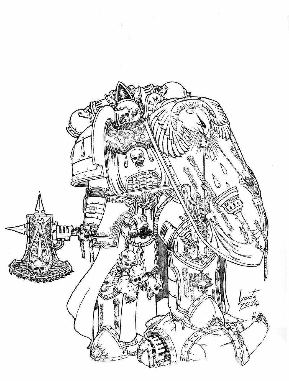 Gorgeous space marine coloring page