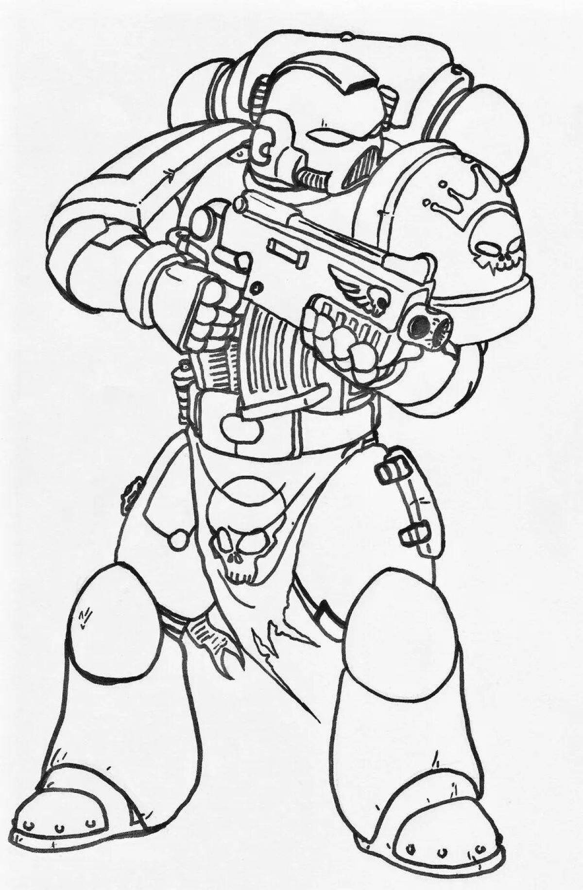 Space Marine Shiny Coloring Page