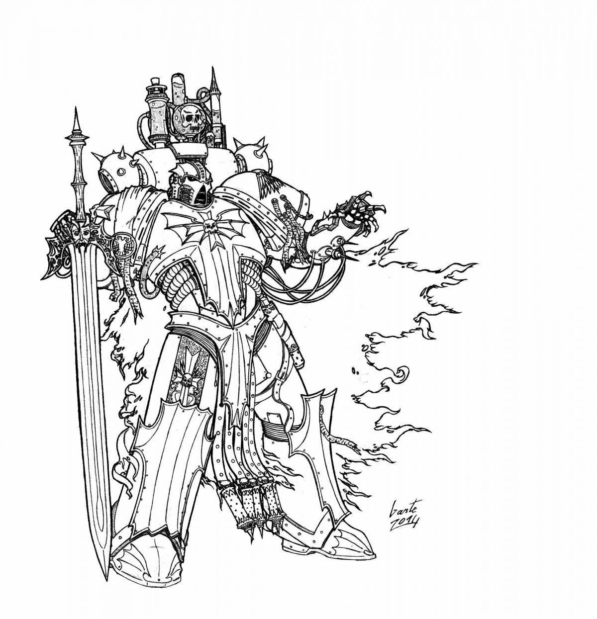 Awesome Space Marine coloring page