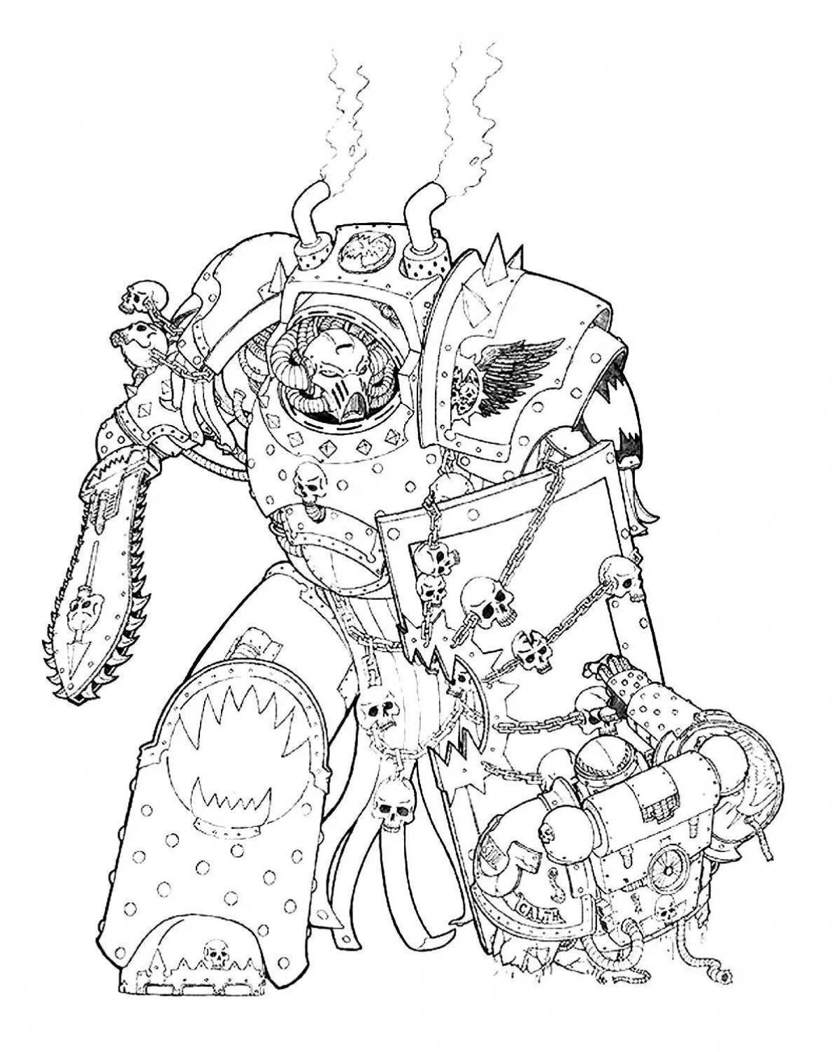 Luxury space marine coloring page
