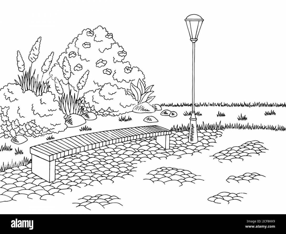 Photo Luxurious landscape coloring