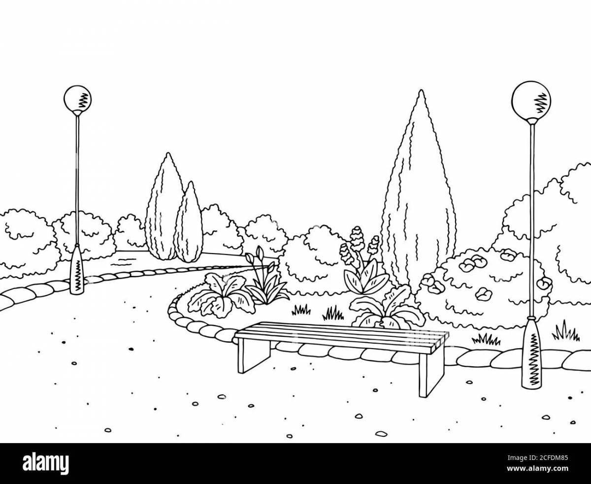 Photo Green landscape coloring