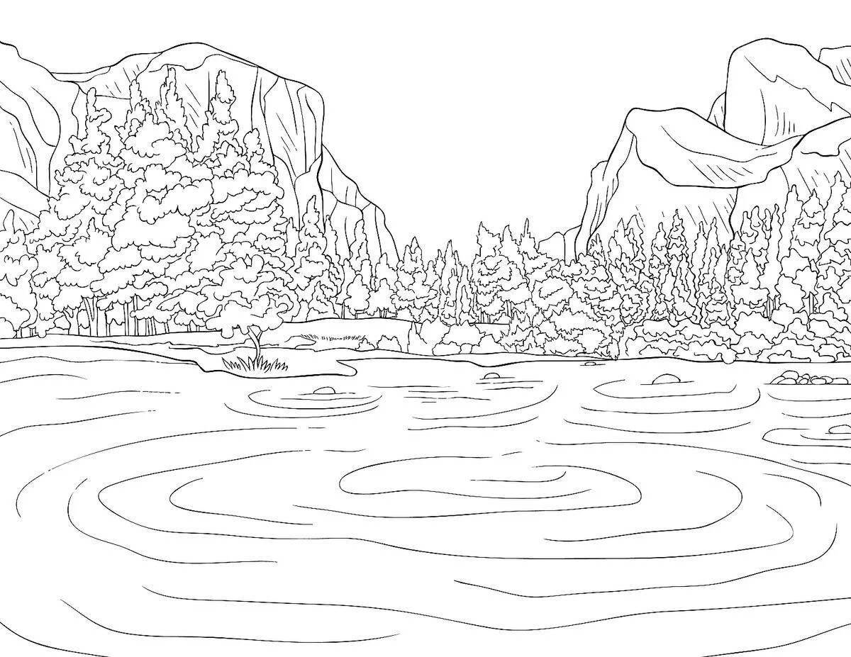 Photo Bright landscape coloring